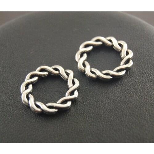 30pcs 2 Colors Wax Karma Circle Ring Charms Bracelet DIY Fashion Jewelry 20mm