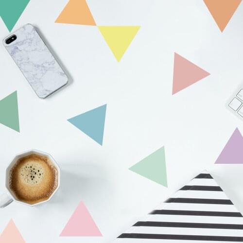 54PCs/Set Colorful Triangle Wall Stickers Baby Children Room Decor DIY for Kids Room Nursery Bedroom Decal Home Decoration