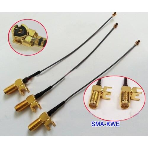 Free shipping 10pc IPEX to SMA-KWE WIFI module antenna SMA elbow socket to IPEX conversion line SMA RF line 0.5M