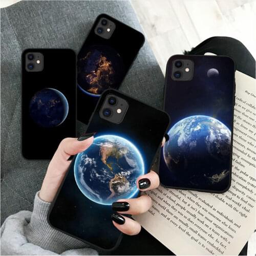 Earth Moon Planet Phone Cases For iPhone 12 11 Pro Max 6 6S 7 8 Plus X XR XS MAX Space Couple Cover Starry Matte Silicone Coque
