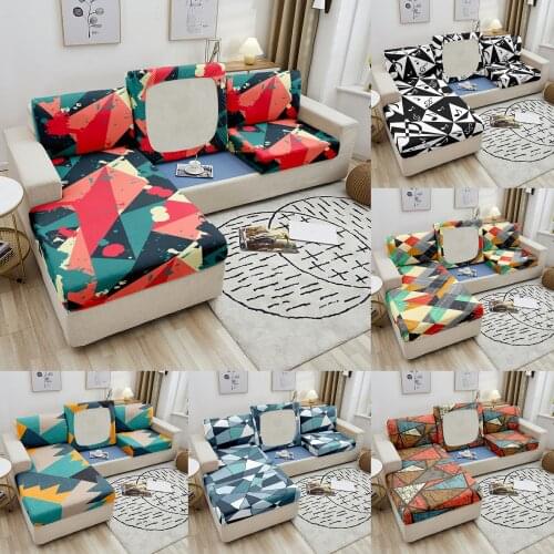 Geometri Elastic Sofa Seat Cushion Cover Polyester Seat Sofa Cover For Living Room Chaise Longue Slipcover 1-4 Seater