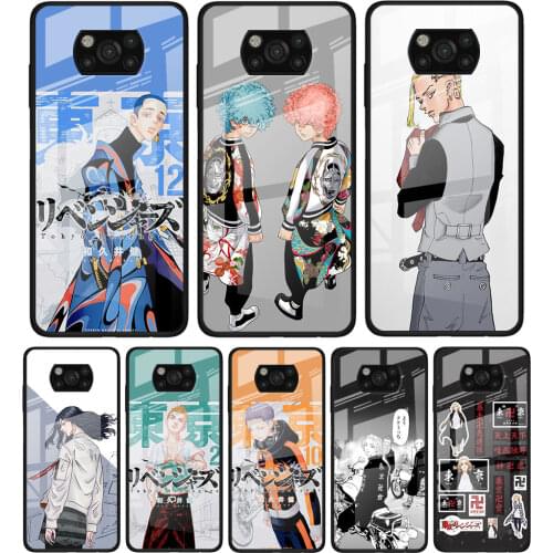 Tokyo Revengers Anime for Xiaomi Poco X3 NFC F3 M2 F3 F2 X2 X3 Pro Redmi Note 8 9 10 Pro 8T 9T 9S Tempered Glass Phone Case