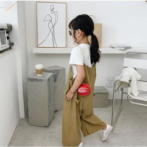 Kids Girls Boys Shoulder Bag Leather Crossbody Purse Metal Chain Strap Holiday Travel Round Unisex Basketball Pockets Handbag