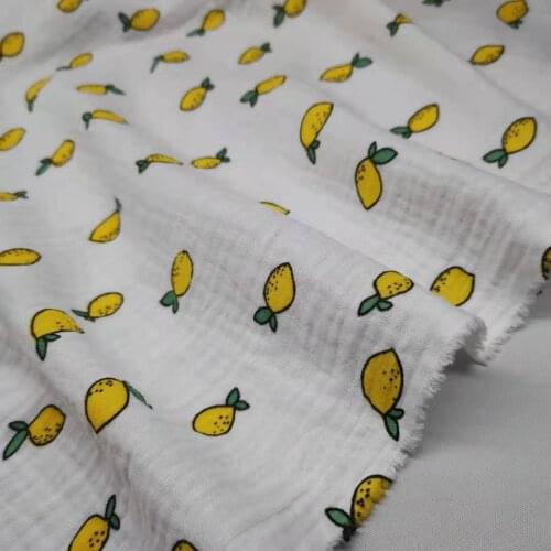 Cotton Baby Fabric Kids Bibs Double Layer Crepe Natural Yarn Cloth Dress Confortable Soft