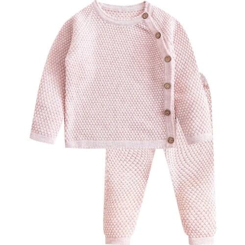 Baby Spring and Autumn Sweater Set Boys and Girls Knitwear Set Warm Pure Cotton Sweater Two-Piece Knitwear