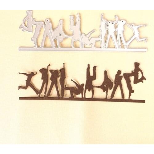 DUOFEN METAL CUTTING DIES 130269 Younger party activities figures embossing stencil DIY Scrapbook Paper Album 2018 new