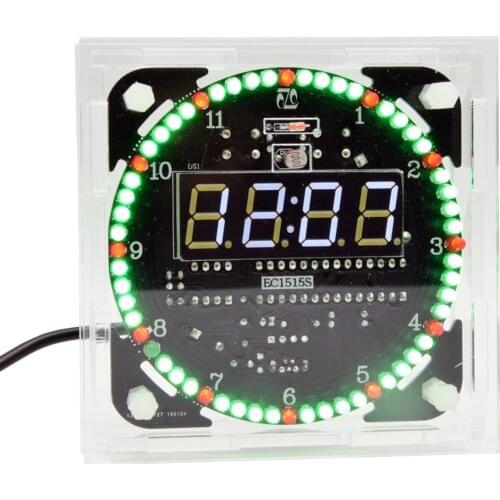 Intelligent Light Control Music Electronic Alarm Clock Kit Digital Clock Diy KIT with Temperature Display