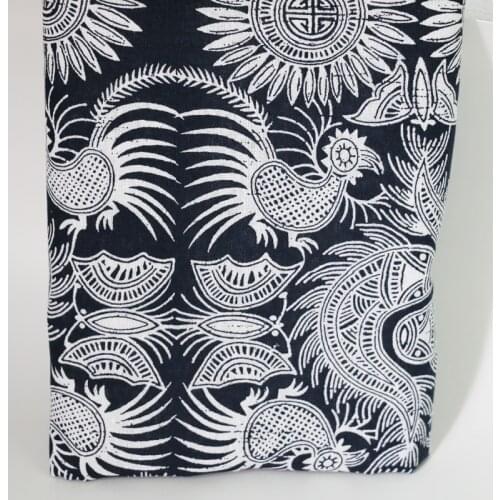 Meter Africa fancy print cotton linen material ethnic dress textiles curtain fabric