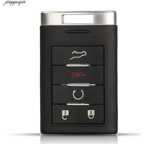 Jingyuqin Remote Car Key Case Shell For Cadillac CTS DTS SRX XTS 2010 2011 2012 2013 2014 5 Buttons Entry Fob