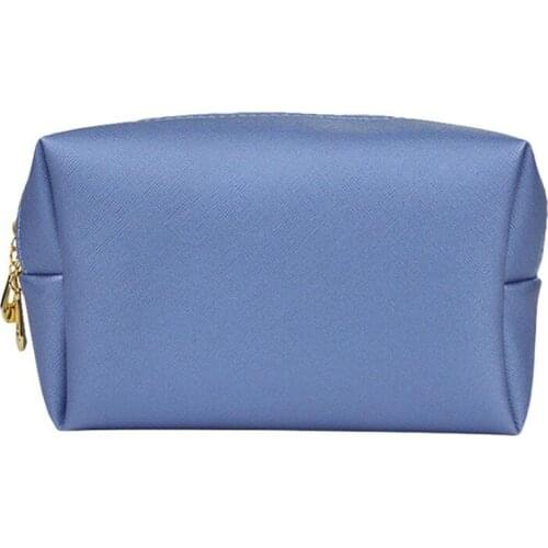 PU Leather Zipper Cosmetic Bag Women Simple Travel Beauty Case Portable Wash Makeup Bag Make Up Organizer Holder