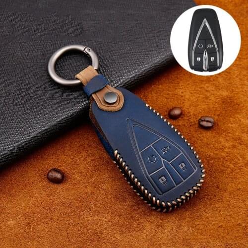 Lsrtw2017 leather car key case bag for changan cs75 plus 2020 2021 cs75plus accessories keychain holder