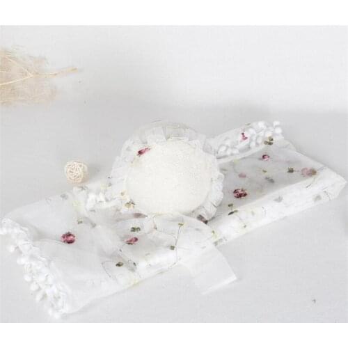 Newborn Lace wrap and hat set Baby lace bonnet Photography props Baby swaddle Sack Layer Fabric