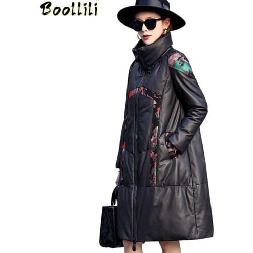 Boollili Genuine Leather Jacket Real Sheepskin Coat Women Clothes 2020 New Korean Print Duck Down Coat Winter Coat Women