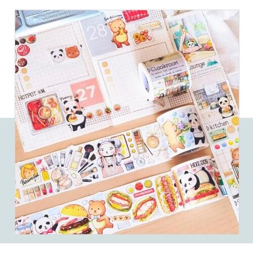 Cute Panda Daily Life Washi Tapes Bullet Journal Masking Tape Adhesive Tape DIY Scrapbooking Washi Stickers