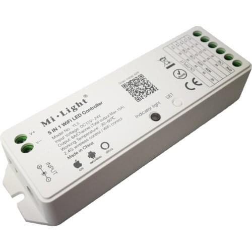 Milight 5 IN 1 WiFi LED Controller RF Wireless 15A For Single Color, CCT, RGB, RGBW, RGBCCT Led String On Off Dimmer