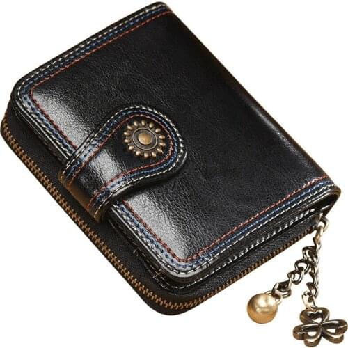 New Genuine Leather Women Wallet Short Female Leather Purse Ladies Purse Luxury Designer Coin Purses Womens Wallets Card Holder