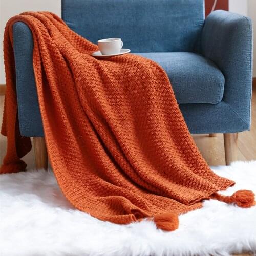 Woven Cotton Throw Blankets, Soft Thick Cable Knitted Blankets, Knit Blanket for Couch,Sofa,Bed, Decorative TV Blanket for Home
