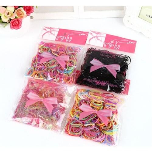 About 500pcs/pack Ponytail Holder Elastic Hair Band Tpu Hair Holder Rubber Hairband Hair Accessories For Girls Rope Tie Gum