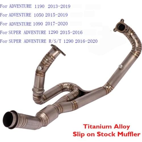 Motorcycle Titanium Alloy Exhaust System Link Connector Section Header Tube Slip on Pipe for KTM 1050 1090 1190 1290 Adventure