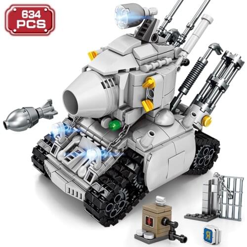 Technical Stunt Attack Tank Car Building Blocks Expert Weapons Metal Slug Vehicle Assembly Bricks Game Toys For Children Gifts
