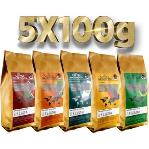 The Coffee Warehouse 5x100g Trial Pack 5 Local Coffee (Fresh Ground)