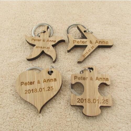 Custom keychain wedding souvenir Gifts for guest party favors metal engrave key chain ring