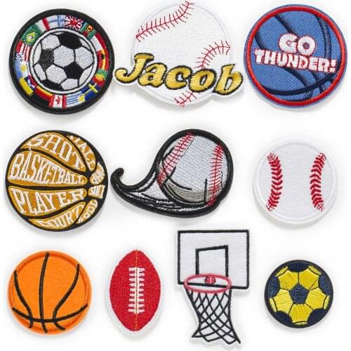 1pcs Ball Games Theme Embroidered Patches Sew On/Ironing Applique Stickers Badge Accessories Decoration Jeans Clothing DIY
