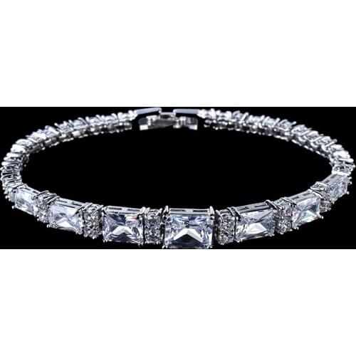 2016 New Fashion Luxury Wedding Bracelets Bangles Vintage Silver Color Bracelet Crystal Bracelets For Women GLS0233