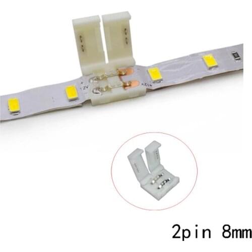 5PCS/LOT 2Pin LED Strip Clip LED Strip Connector For 8mm width 3528 2835 Light Strips