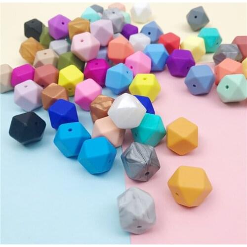 5Pc Baby Nursing Silicone Beads For Teether 17mm Silicone Octagonal Beads Can Chew DIY necklace/ Bracelet Baby Teether Gifts