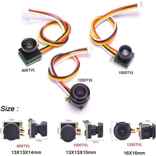 600TVL / 1000TVL 170 degree / 1200TVL 150 Degree super small color video mini FPV camera with audio for Mini 200 250 Quadcopter