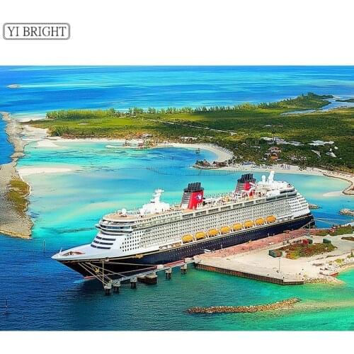 Diamond Embroidery Landscape Mosaic Painting 5D DIY Diamond Painting Cruise Ship Decoration Home Full Square/Round Drill XY1