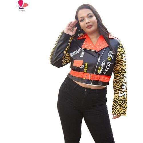 Apipee Womens Fashion Leather Jackets