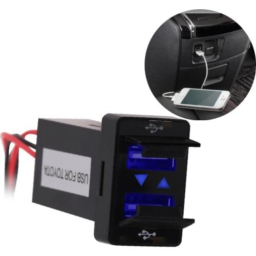 12v 24v Dual Usb Car Charger For TOYOTA After 2013 Auto Power Adapter Socket For Iphone Sumsang Tablet Car Styling