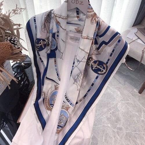 Luxury Brand Stain Silk Scarf Women Soft Thin Shawls and Wraps Office Lady Hair Band Foulard Hijab
