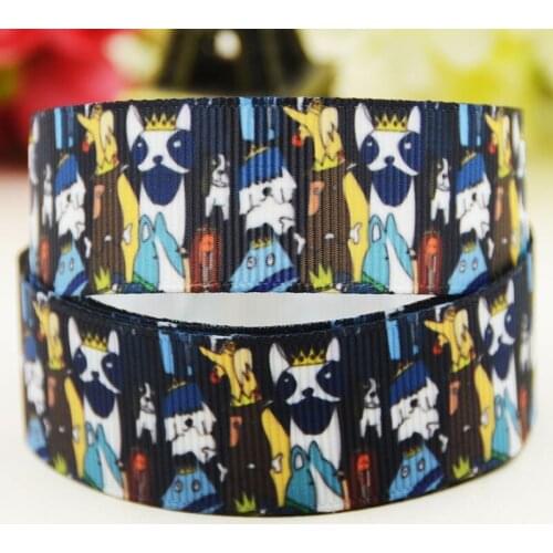 22mm 25mm 38mm 75mm Dog Cartoon pattern printed Grosgrain Ribbon party decoration 10 Yards X-03980