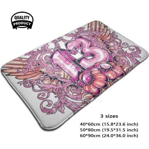 Lucky Thirteen Door Mat Foot Pad Home Rug Happy Thirteen 13 Split Skull Freak Skull Skulls Skullcandy Skull Drawing Skull