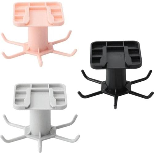 Punch-free Kitchen Wall Rotation Storage Rack 6 Hooks Multi-Purpose Spatula Hanging Hanger Home Storage Shelf