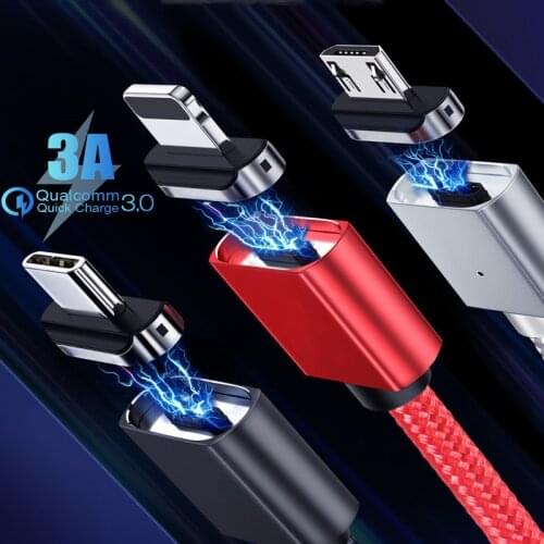 3A Magnetic Streamer Cable Micro USB Type C Fast Charging Smart Phone Sync Data Cord For iPhone 12 Pro Max Xiaomi 11 Huawei P40