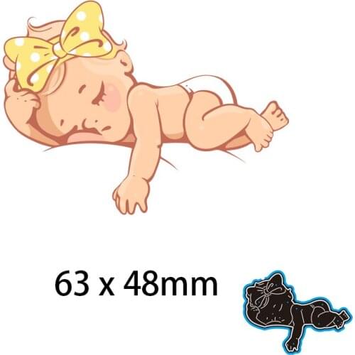 Cute Sleeping Baby Cutting Metal Dies New Stencils DIY Scrap booking Paper Cards Craft Making Craft Decoration