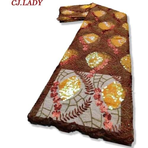 Fashion wedding gown dress lace fabric 130cm width bridal dress in Party by 5 yards High Quality African Lace Dress Material A04