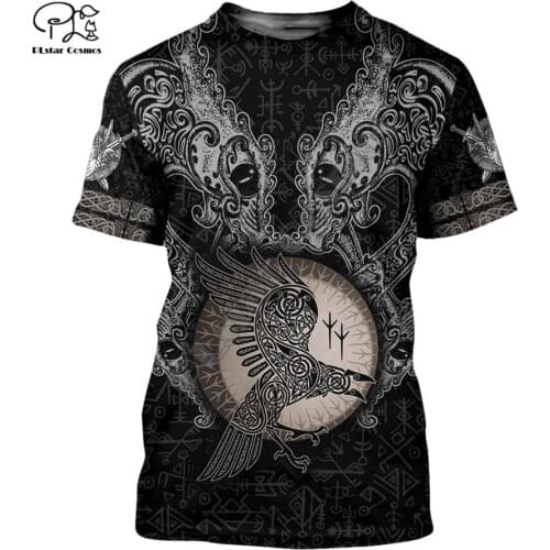 Warriors Vikings Tattoo Symbol Fashion 3D Printed Summer Short Sleeves T-shirts funny Cosplay Halloween t shirts style-1