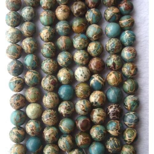 Natural Sea Sediment Jasper Round shape 12mm Loose Beads For Jewelry Making DIY Bracelet Necklace Earrings