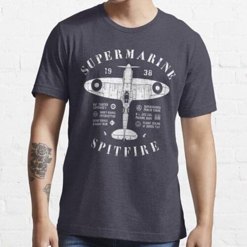 New Supermarine Spitfire T-Shirt Mens Tee Shirts S-5XL gym shirts Unisex