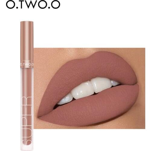 O.TWO.O Liquid Lipstick Matte Lip Gloss Cosmetic Lightweight Lip Glaze Long Lasting Lip Tint Waterproof 12 Color Lips Makeup