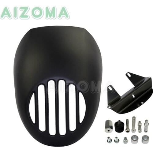 Motorcycle 5-3/4" Headlight Visor Fairing Cowl w/ Mounting Kit for Harley 883 1200 Sportster Dyna FX Street Fat Bob FXR & FXRS