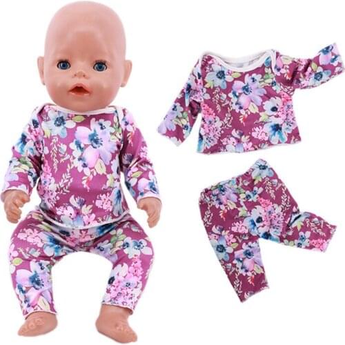 2021 New Pattern Clothes Summer Idyllic Floral Suit Fit 18 Inch American&43cm Baby New Born Doll Clothes Accessories