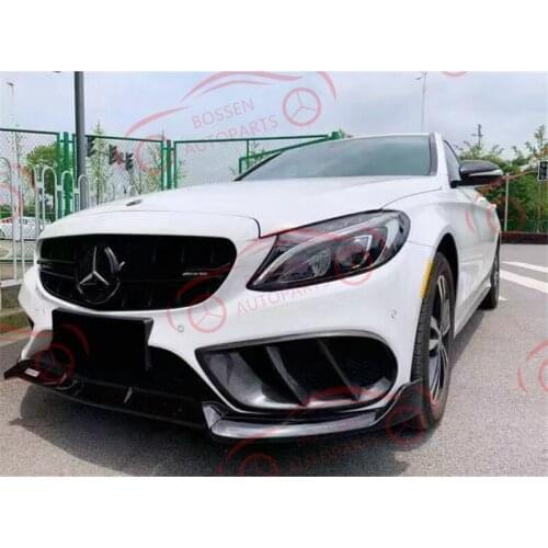 Suitable for 2015-18 Mercedes W205 sports car with carbon fiber front fog lamp air vent decoration fog lamp frame, body kit, a