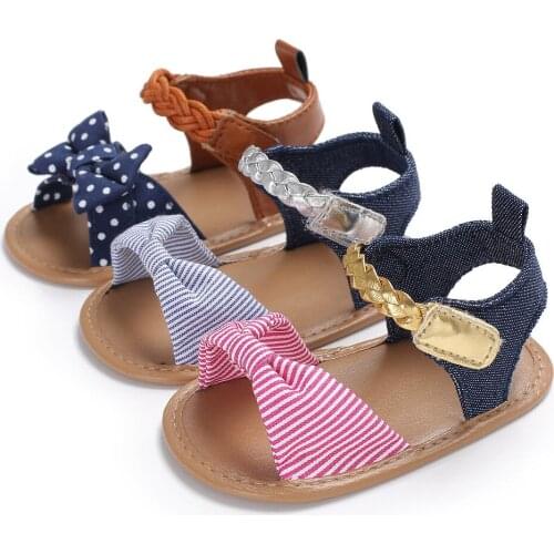 Pudcoco Toddler Infant Girl Newborn Baby Bow-Knot Flat With Sandals Summer Cloth Moccasin Shoes Patchwork Bow Casual Shoes 0-18M