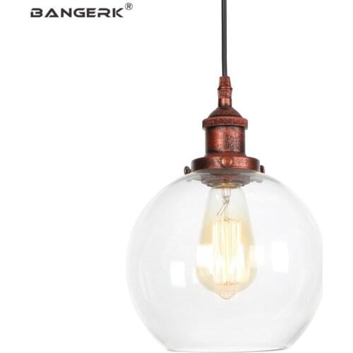 Retro Glass Ball Pendant Lights Industrial Loft Edison Bulbs LED Hanging Lamp Home Decor Indoor Droplight Lamparas De Pared